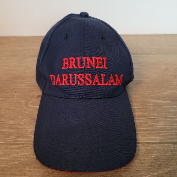 Brunei Darussalam Cap Hat Strap Back Blue Red Embroidered Asia - Picture 1 of 8